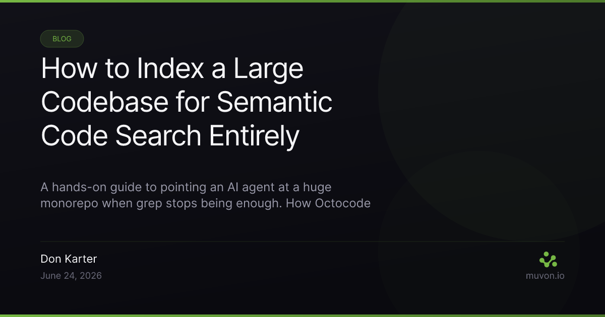 Indexing a large codebase for local semantic code search with Octocode using tree-sitter chunking local embeddings and an MCP server