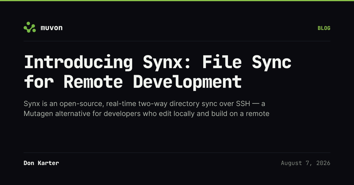 Synx terminal output showing a bidirectional file sync session between a local directory and a remote host over SSH