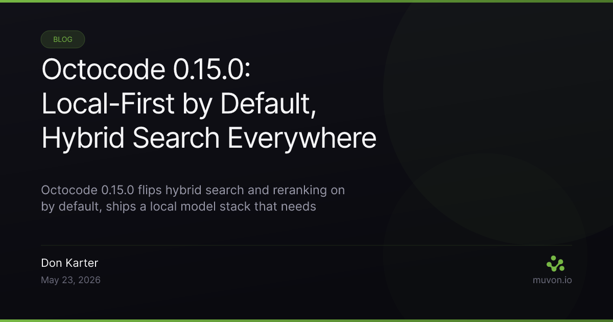 Octocode 0.15.0 - local-first hybrid search with reranking on by default