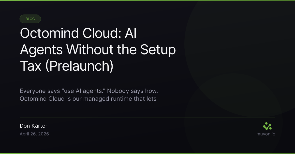 Octomind Cloud prelaunch — managed AI agent runtime, launching June 1, 2026